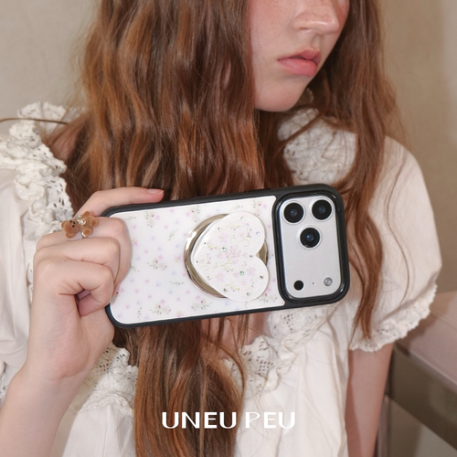 UNEUPEU白色碎花全包磁吸手机壳