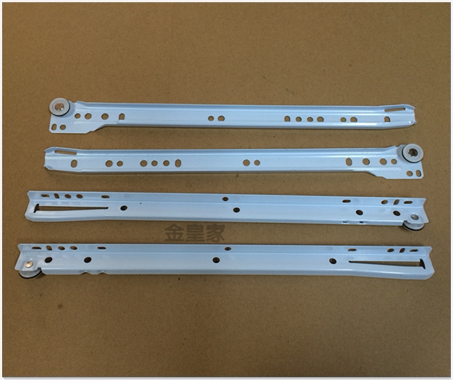 抽屉轨道滚轮静音二节轨滑轮两节导轨滑道家具五金托底滑轨