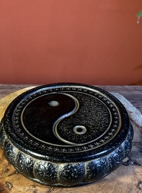 中式仿古仿石太极八卦壶承底座家居装饰摆件茶室客厅庭院桌面摆放