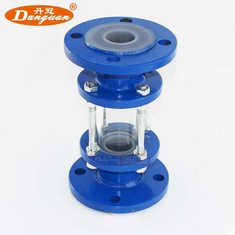 HGS07F46-16C铸钢法兰衬氟视镜 衬四氟玻璃管视盅DN15-200化工用