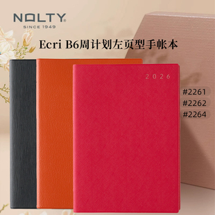 B6周一周计划左页型24h时间轴2261 Ecri NOLTY能率手帐日文版 2262日记本复古简约商务会议PAL 2026新品