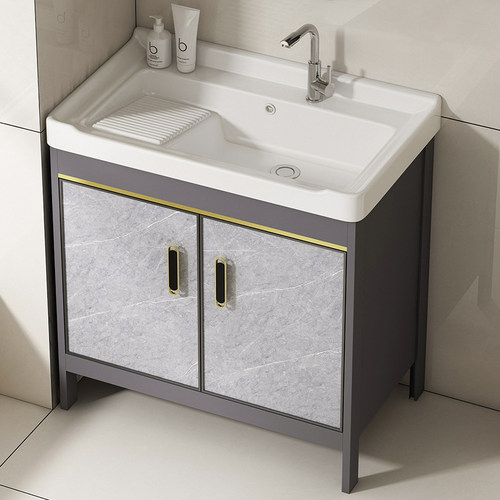 落地式带搓衣板洗衣柜浴室柜组合