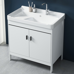 落地式洗衣柜卫生间带搓衣板洗衣槽加深一体台盆阳台简约洗漱台池