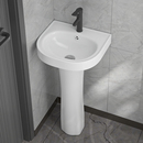 立柱式 洗脸盆小户型卫生间三角立柱盆阳台一体陶瓷迷你落地洗手盆