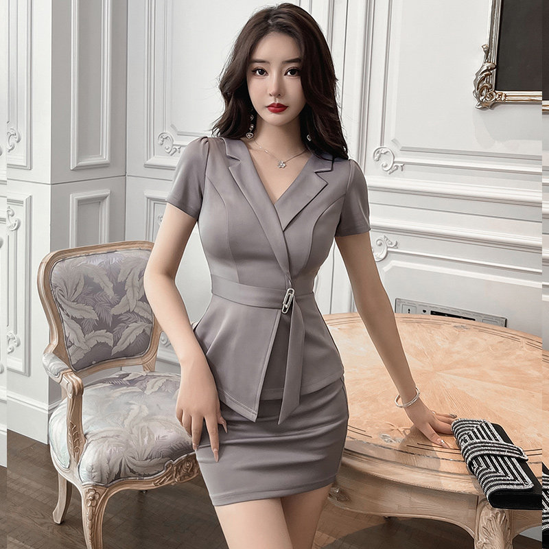 足疗技师工作服气质优雅高级感足浴工装遮肚显瘦桑拿按摩spa工衣