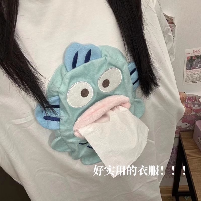 女童夏宽松短袖丑鱼小新纯棉T袖