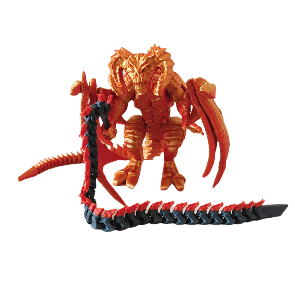 3D打印带翅膀炎魔王模型玩具关节可动指环王炎魔之王恶魔怪物手办