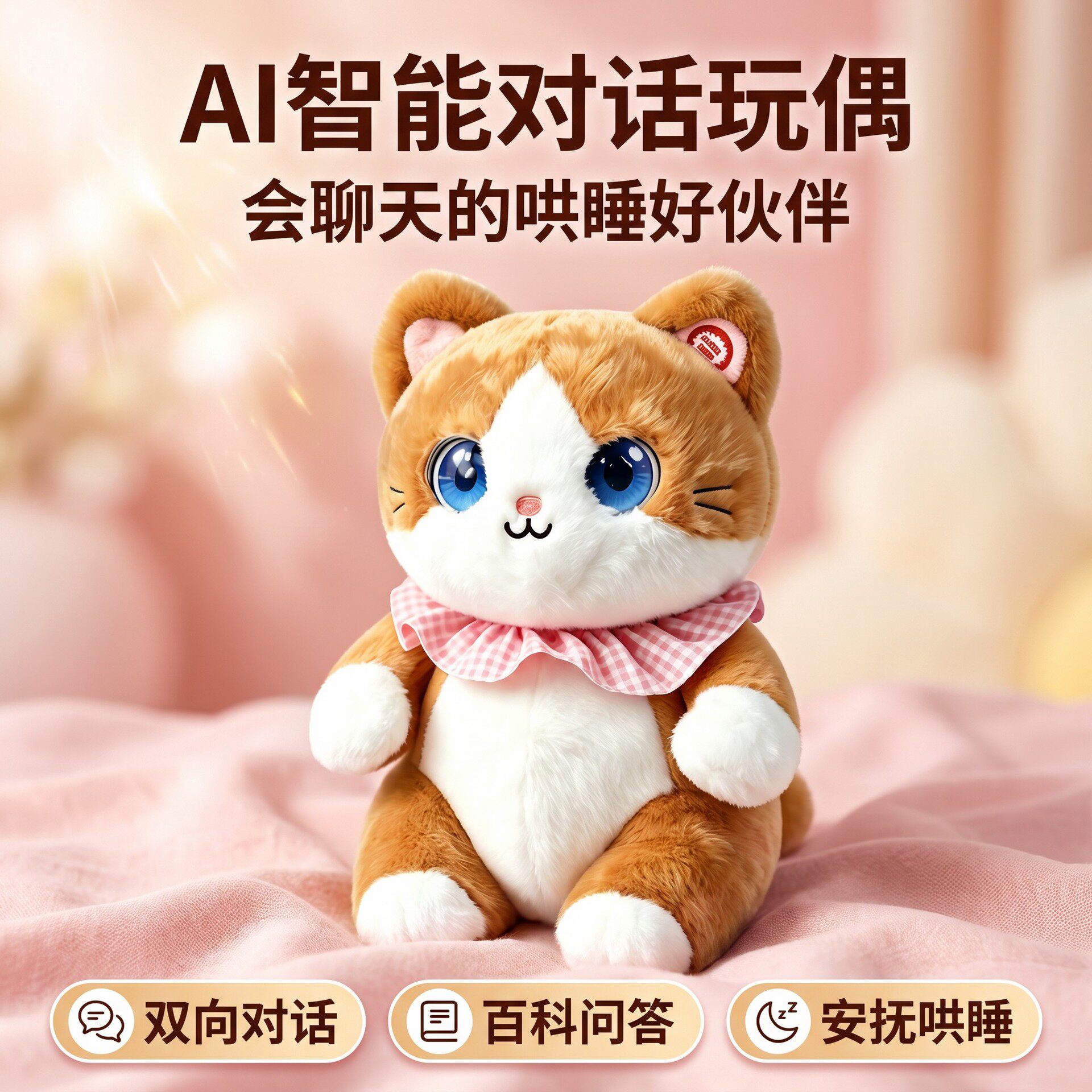 ai陪伴机器人迷你电子毛绒宠物猫互动玩偶情感智能潮流生日礼物