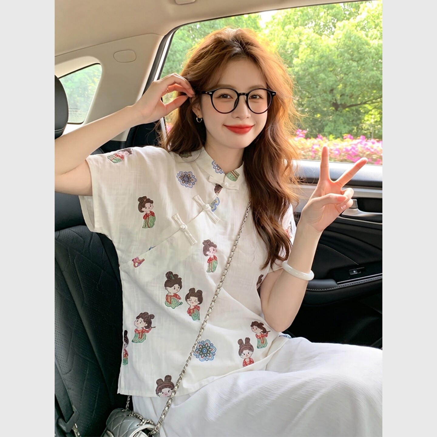 2026巨好看国风上衣新中式白色小糖人棉麻衬衫女夏季汉服盘扣唐装