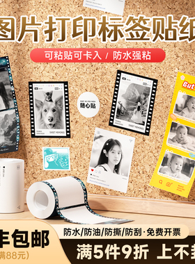德佟DP26P/27P专用高清打印机专用相纸黑白图像照片相片打印纸自印小卡手账便利贴简笔画卡贴防水不干胶贴纸