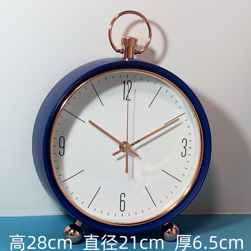 현대 유럽 금속 탁상시계 거실 매달려 진자 이중 목적 시계 가정 침묵 침실 시계 탁상 진자 시계