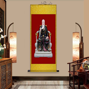 胡天霸 佛像画丝绸画卷轴画成品挂画