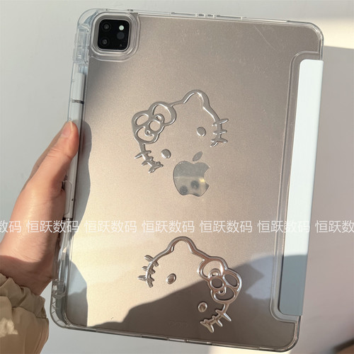 可爱浮雕3+Y折亚克力横竖支架适用苹果iPad11代保护套2025款Air76防弯Pro12.9寸10.2笔槽9.7A2270平板壳a2696