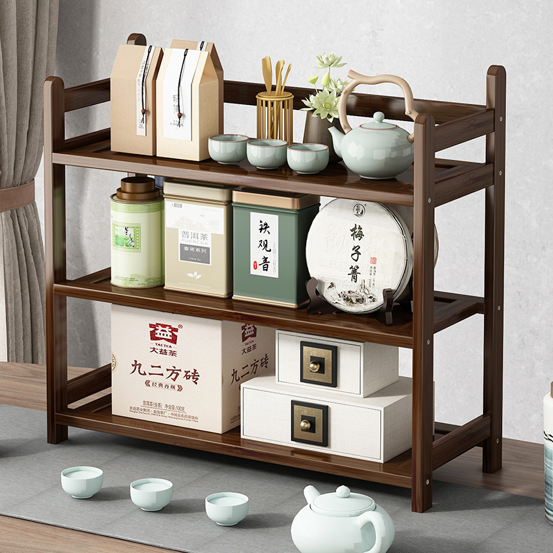 缔璨香茶桌置物架家用桌面茶叶架
