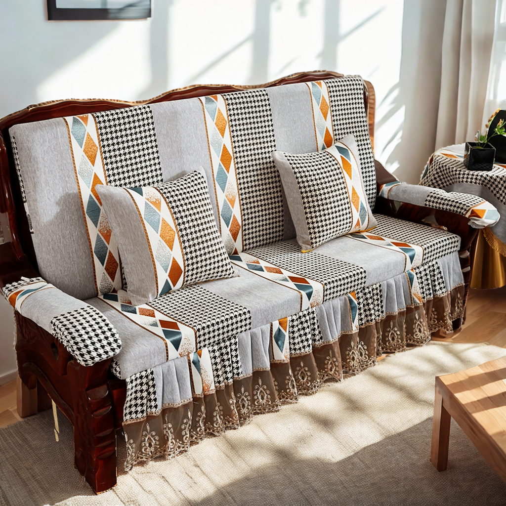 沙发垫秋冬海绵垫防滑保暖靠背一体老式实木红木椅子2024新款坐垫