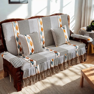 沙发垫秋冬海绵垫防滑保暖靠背一体老式实木红木椅子2024新款坐垫