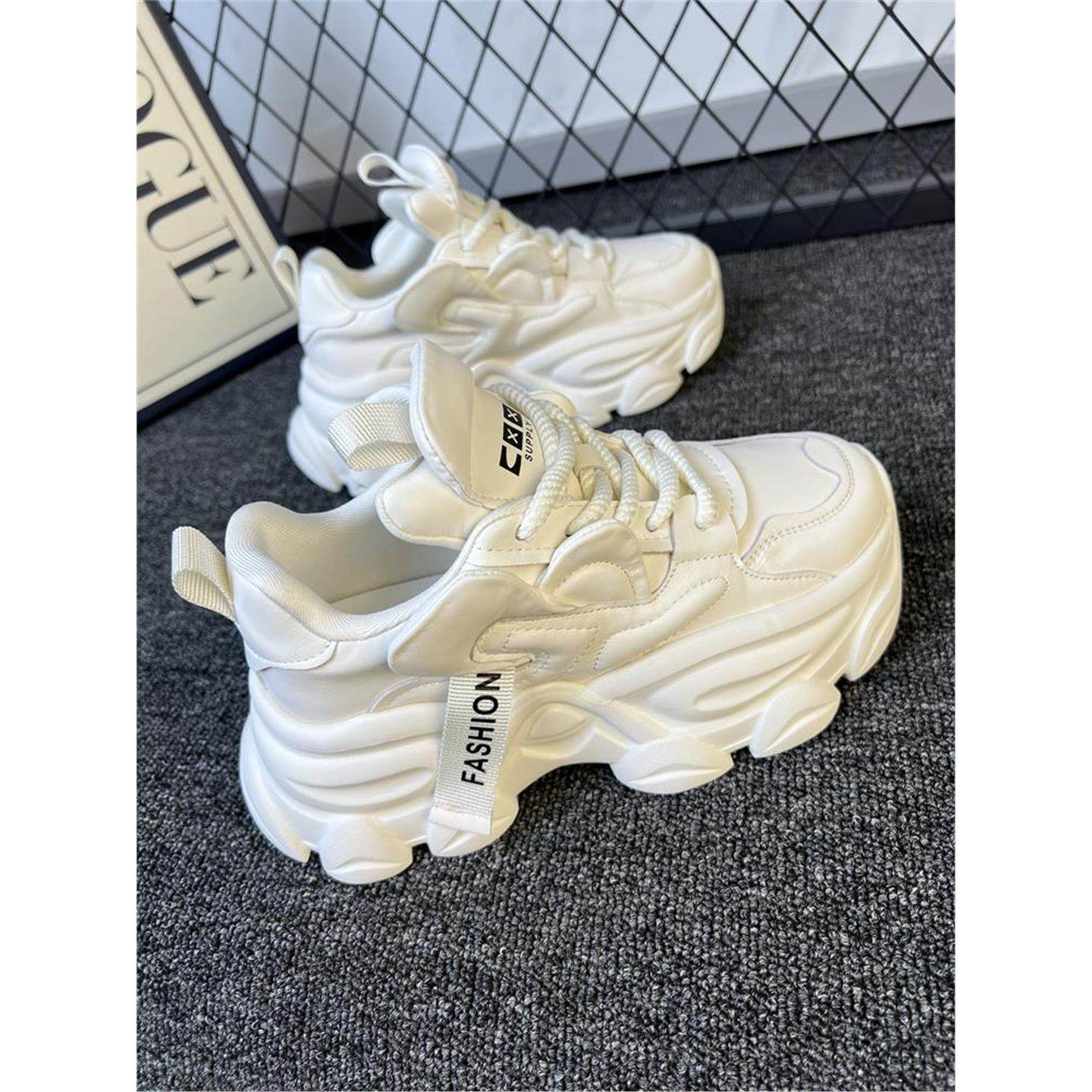 网红真皮老爹鞋女超火2025春季新款爆款松糕厚底小个子运动休闲鞋,女鞋,老爹鞋,淘宝优惠券,粉丝福利购,淘宝优惠卷