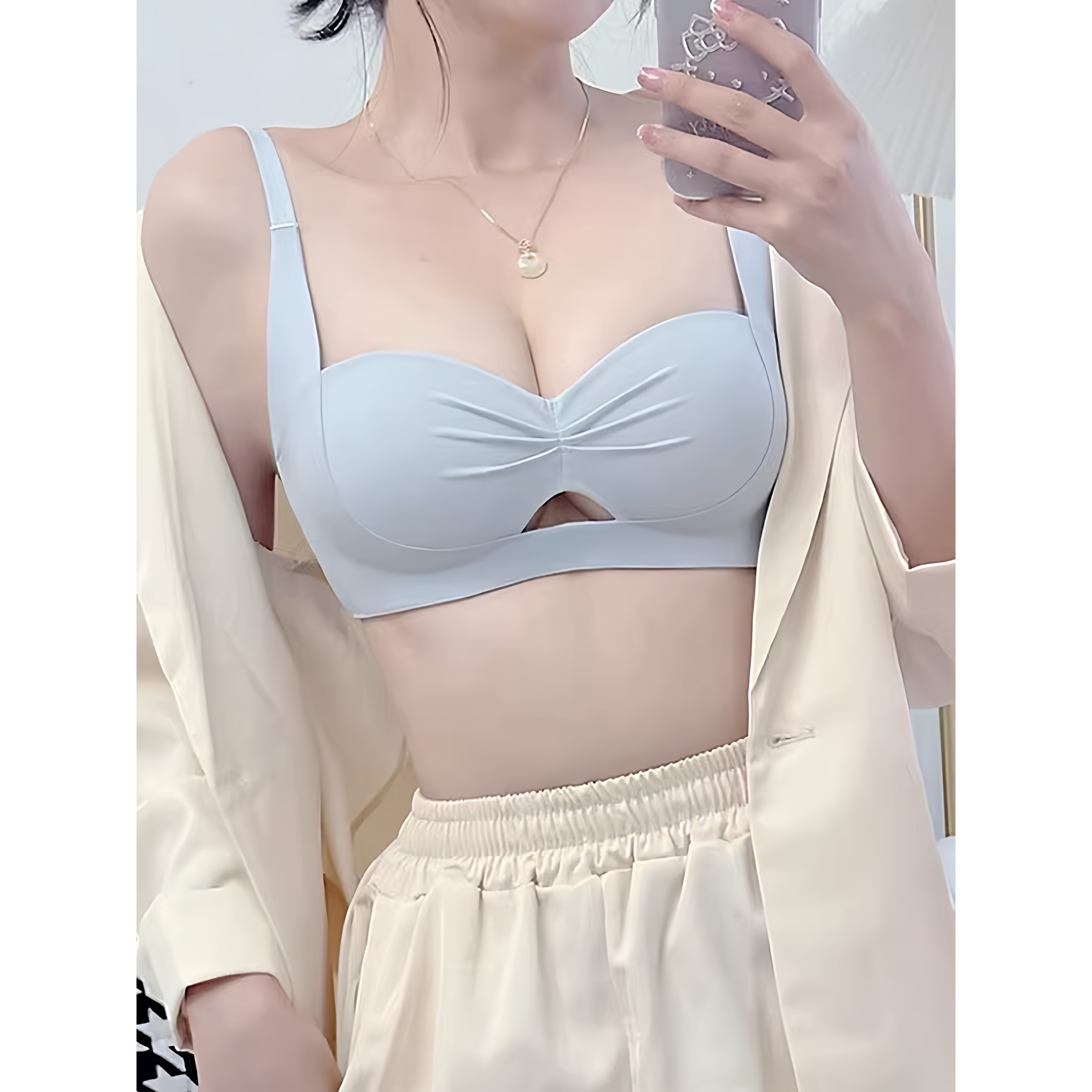 无钢圈小胸聚拢显大上托无痕美背