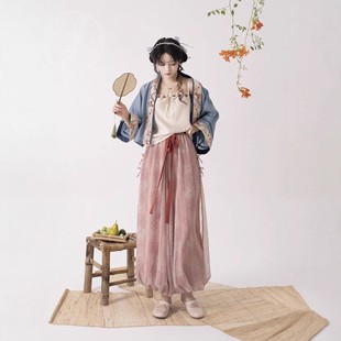 原创汉服女【罗袖动香-无事小神仙】宋制短衫吊带灯笼裤套装夏款