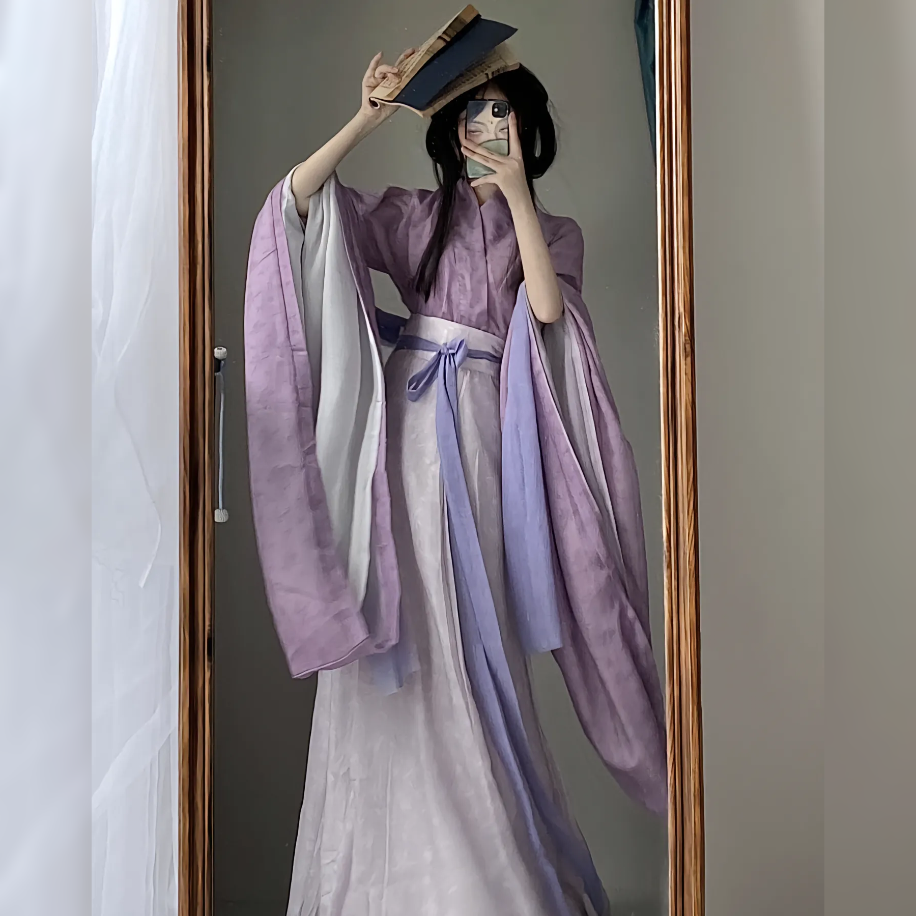 原创汉服女【紫烟】魏晋风南北朝大袖襦齐腰八破裙战国袍古装秋款