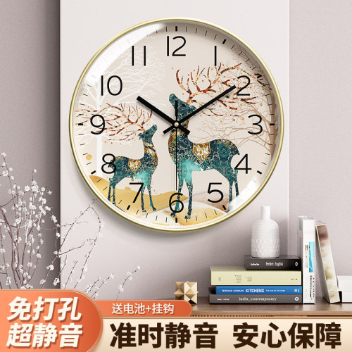 大气挂墙客厅挂钟新中式石英钟
