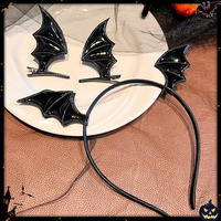 Halloween headwear party photo shoot cosplay little devil bat wing headband Girl funny atmosphere side hairpin thumbnail 8