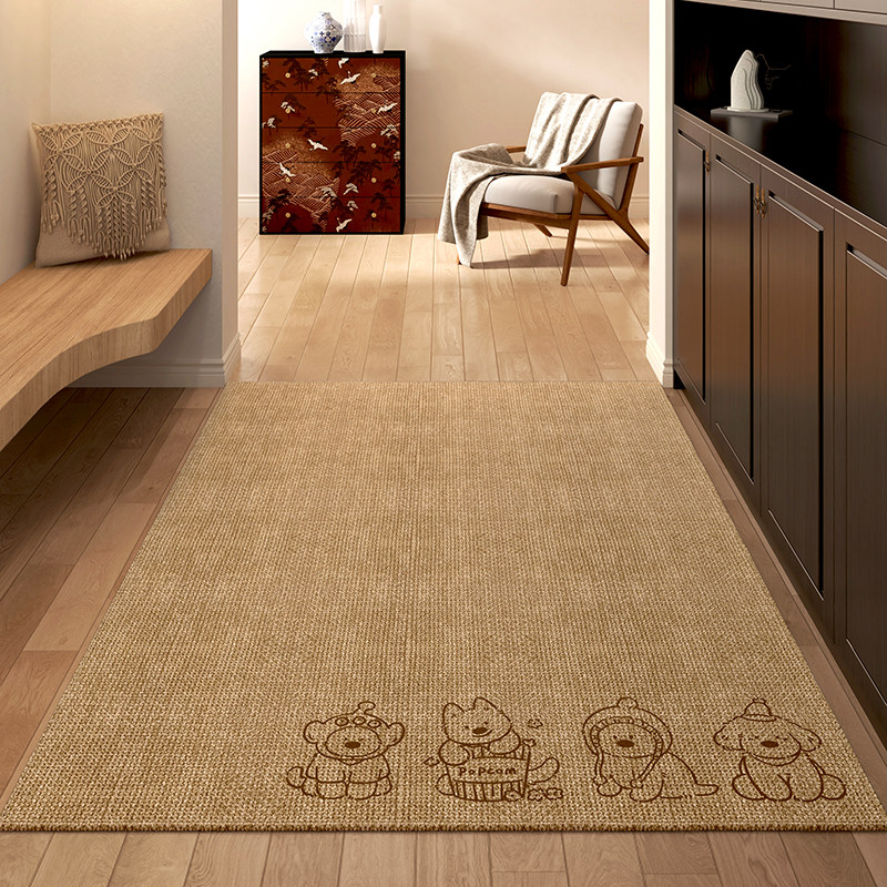 儿童地毯仿剑麻防水防污书房休闲区电脑书桌椅子地垫卡通隔音防滑,居家布艺,入户地垫,淘宝优惠券,粉丝福利购,淘宝优惠卷