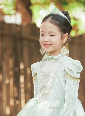 La Lumière鹿谧原创茉莉公主裙女童迪士尼公主裙女童绿色演出服