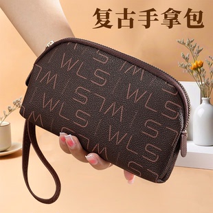 零钱包大容量时尚 印花女士长款 手腕手抓包 复古手拿包韩版 新款