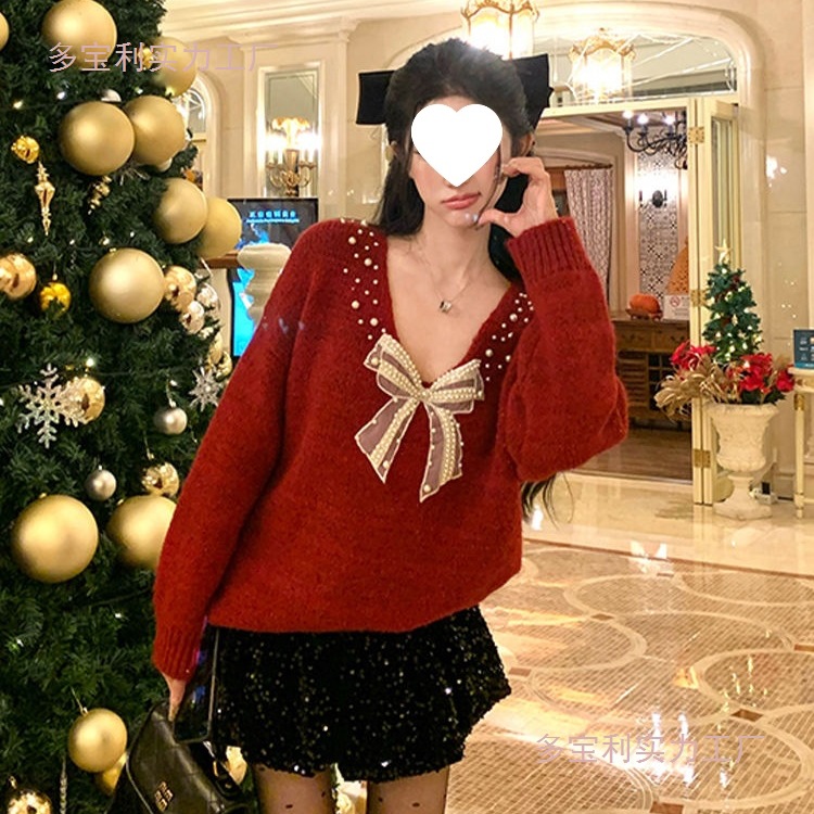 圣诞新年套法式蝴蝶结针