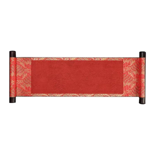 空白大红卷轴婚书拜师帖过生日万年红洒金宣纸挂轴毛笔书法仿古手卷中国风手写喜庆轴圣旨全绫手工装裱