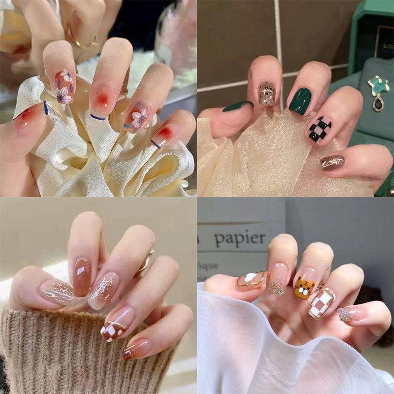 甜美少女纯欲腮红美甲贴片
