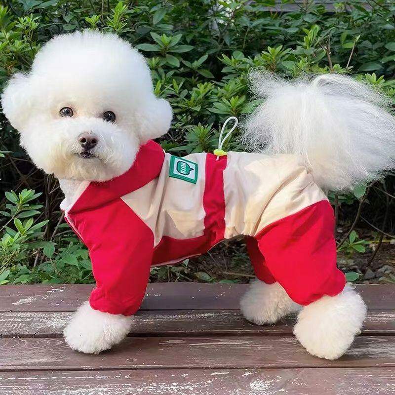 秋冬季宠物服装小狗狗猫咪松紧拼接防风四脚衣比熊泰迪小型犬防寒