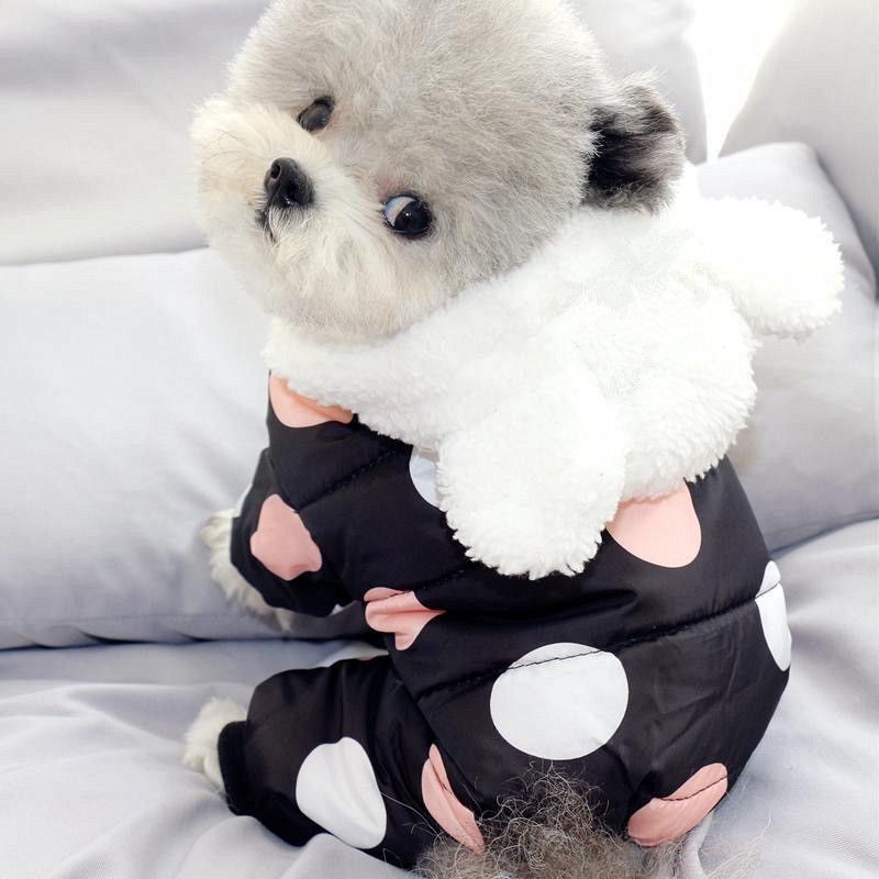 秋冬加绒保暖宠物小狗衣服冬款四脚泰迪小型犬比熊博美雪纳瑞贵宾