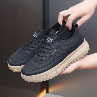 老北京布鞋 男式 时尚 百搭休闲鞋 2025秋季 厚底耐磨一脚蹬健步鞋 新款