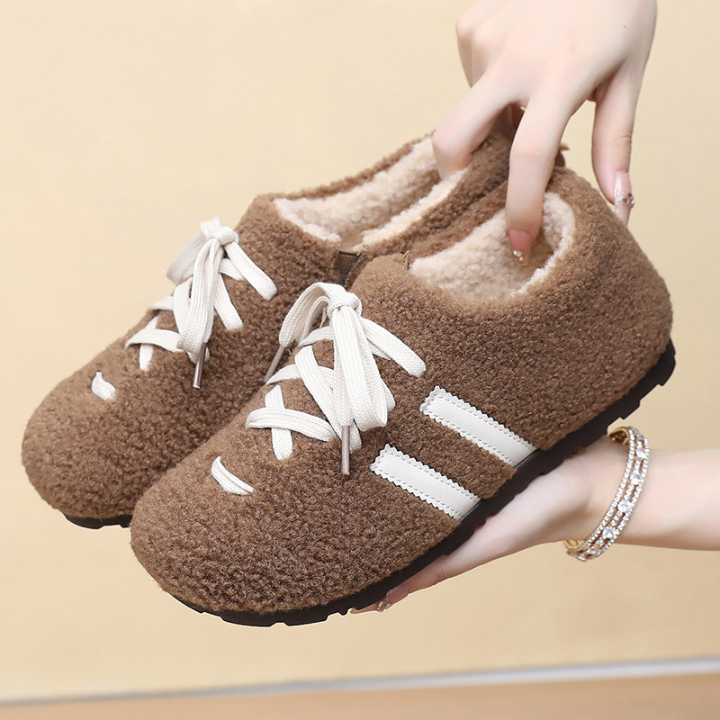 踏月族2025冬季新款老北京棉鞋软底防滑雪地靴绒面加厚一脚蹬棉鞋,女鞋,棉鞋,淘宝优惠券,粉丝福利购,淘宝优惠卷