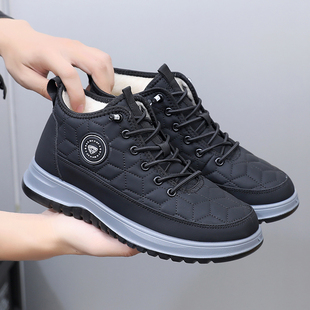 2025冬季新款老北京棉鞋男加绒加厚绵羊毛雪地靴防水防滑爸爸棉靴