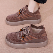 女加绒加厚保暖防滑雪地靴一脚蹬妈妈棉靴 老北京棉鞋 2025冬季 新款