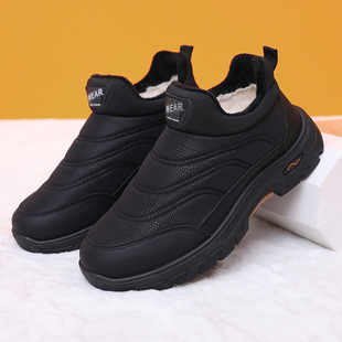 加绒加厚保暖雪地靴防滑防水中老年皮棉靴 老北京棉鞋 2025冬季 新款