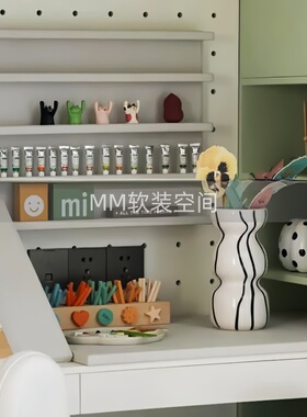 简约现代样板间儿童房绘画书桌摆件花器花艺画盘颜料南瓜软装饰品