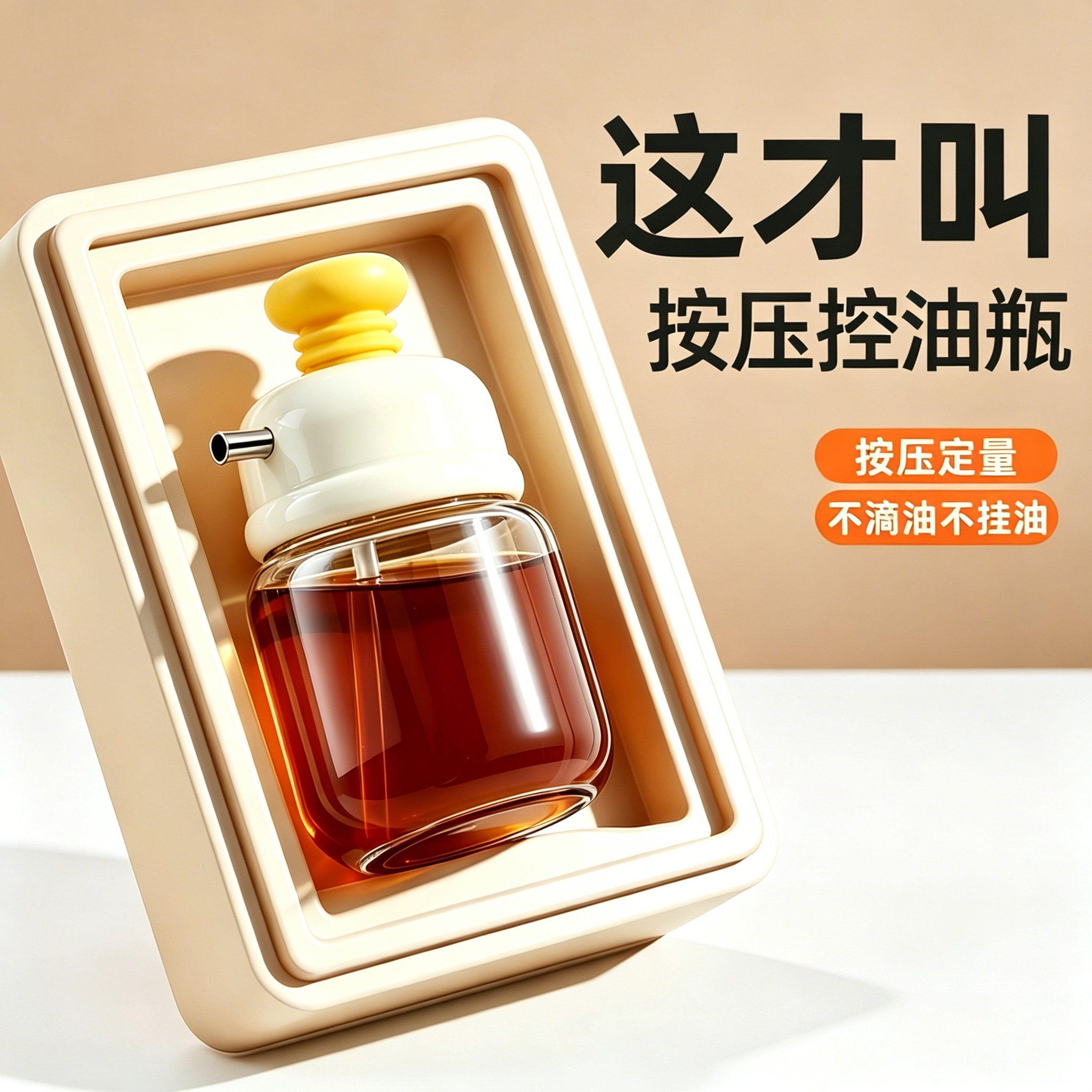 按压控油瓶家用厨房精准不挂油食品级宝宝辅食酱油调料瓶油罐壶