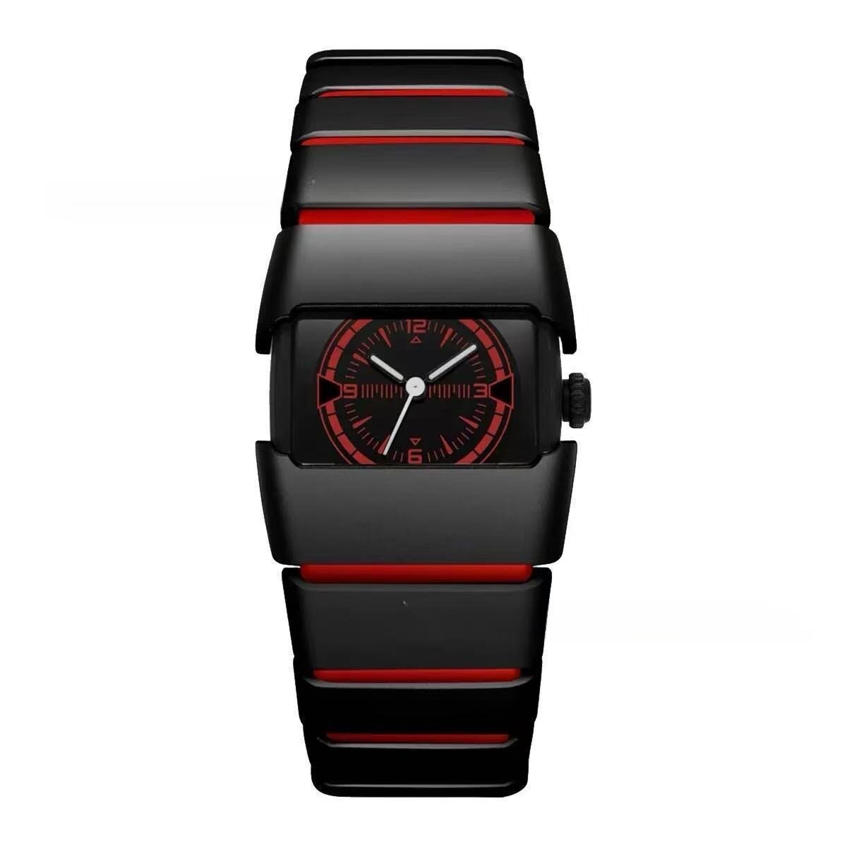 thumbnail for Square watch men's retro niche design y2k millennium futuristic style personalized square high-end digital display electronic watch