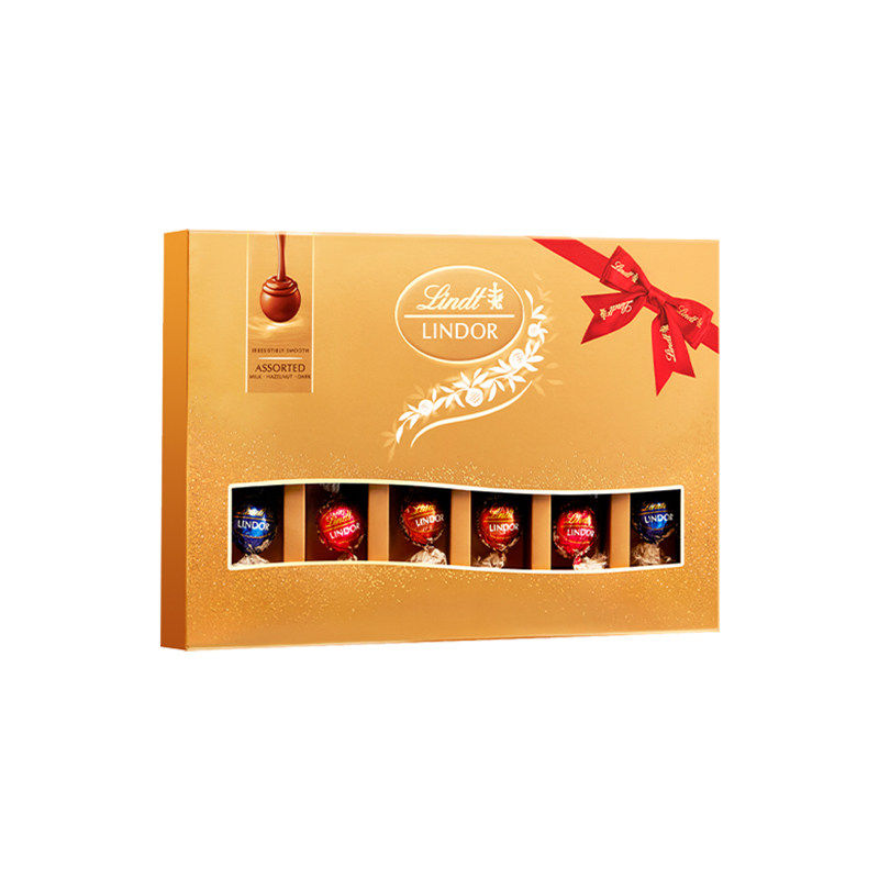 Lindt瑞士莲软心精选牛奶巧克力22粒装情人节礼物年货节礼盒