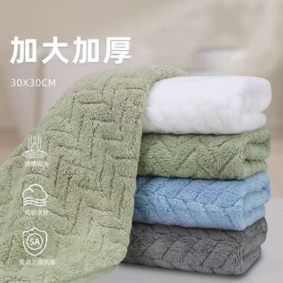 厨房手巾抹布可挂式加厚柔软吸水小毛巾居家厨房浴室不掉毛