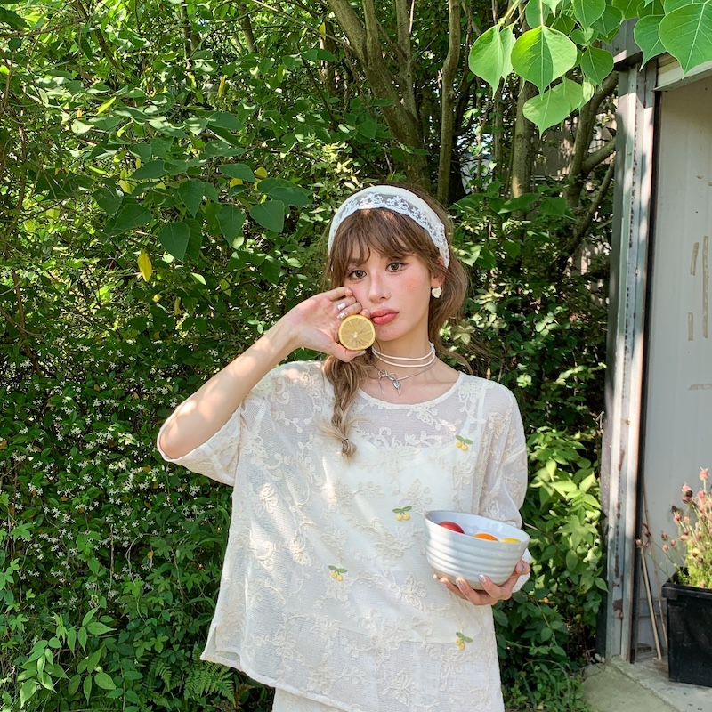 IHDXD套装樱桃提花微透