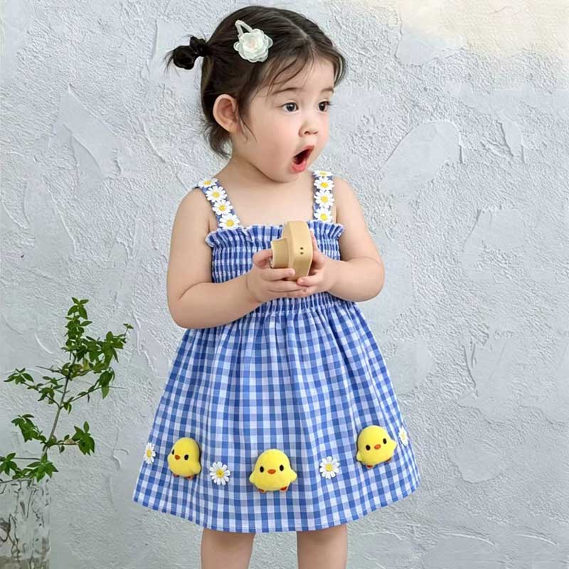 夏装新款女童连衣裙吊带裙