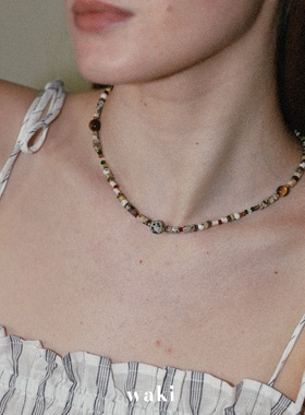 waki 芝麻彗星 Sesame Comet 斑点串珠精致日常串珠项链