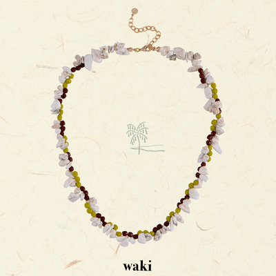 waki 菠萝啤酒花 Pineapple Hops 立体清新感天然石串珠项链百搭