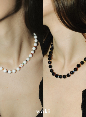 waki 鸡蛋花之夏/彩虹海岸 彩色可爱小花度假感手工串珠项链