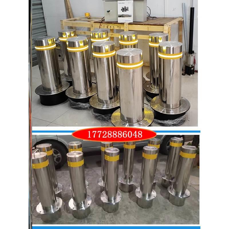 加厚不锈钢防撞柱带LED警示灯304不锈钢地表式活动路桩 地桩路障